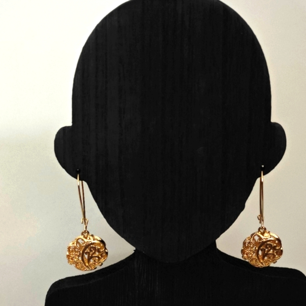 G.H. BASS Boho Style Gold Tone Filigree Earrings